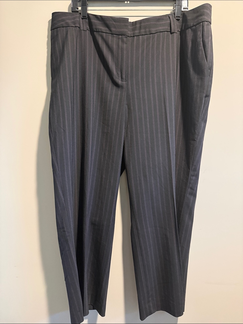 Alfani Women's Charcoal Pinstripe Wide Leg Pants
